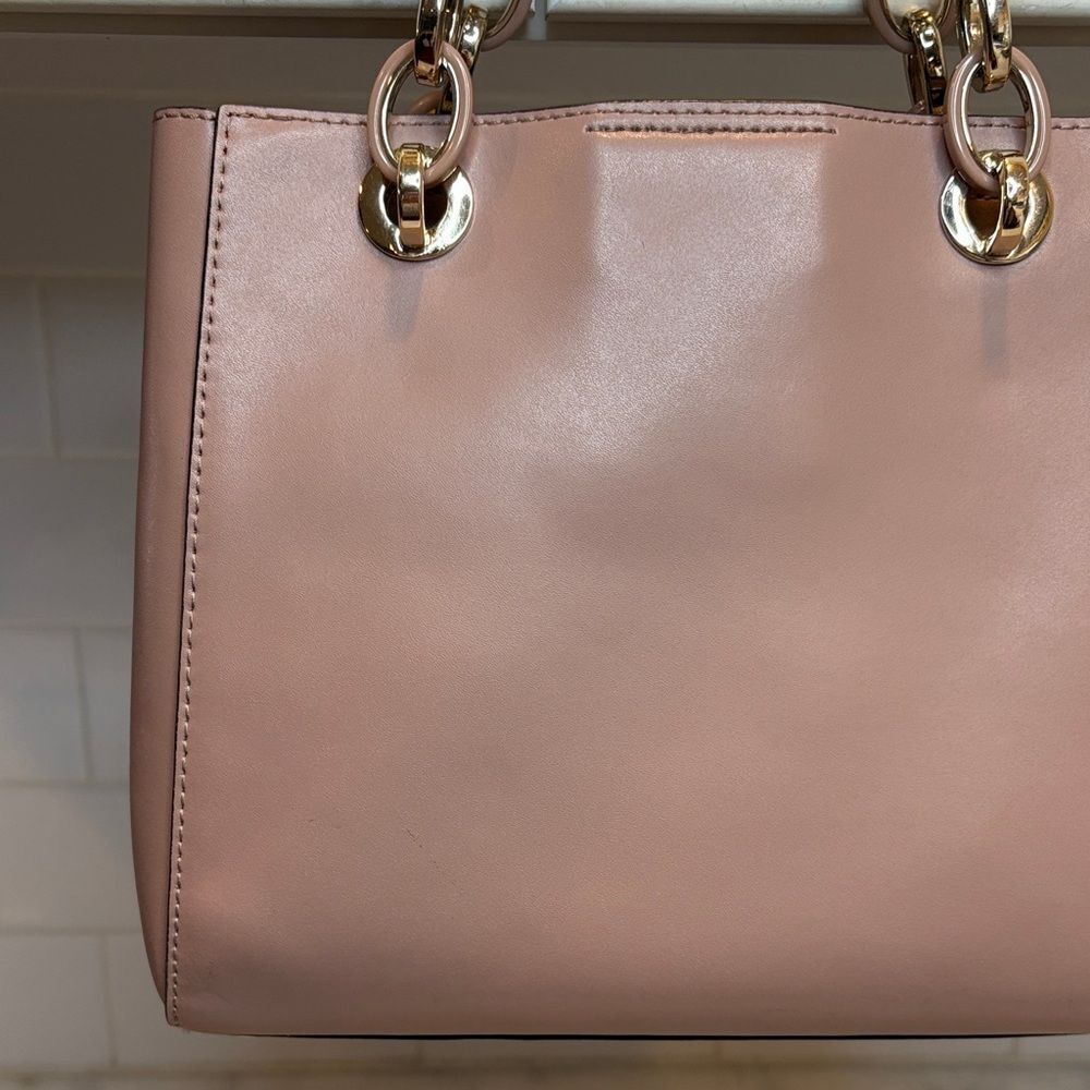 Michael Kors Bag Purse Handbag Leather Cynthia Pink Chain Satchel Pocketbook - Picture 5 of 16